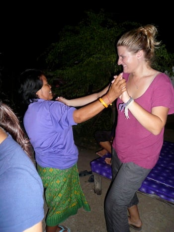 CIEE students dancing in Thailand