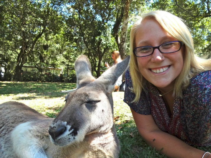 TEAN Australia student with kangaroo