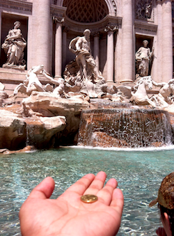 IES Italy students at Trevi Fountain