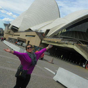 Amanda at the Sydney Opera House. 