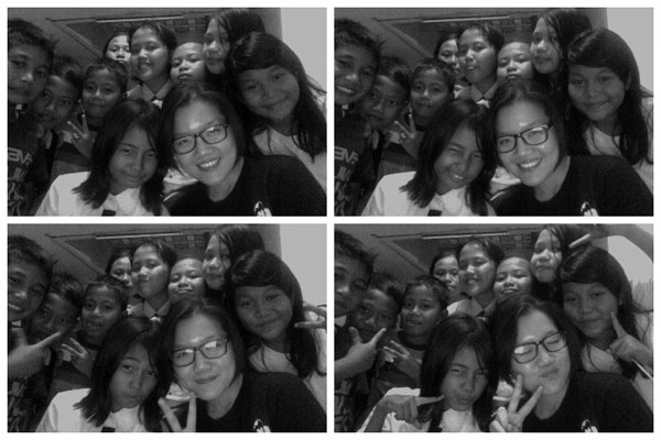 My with her students in Indonesia