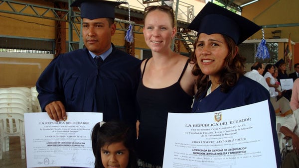 Alex with her host family