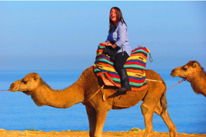 Blair riding a camel in Spain!