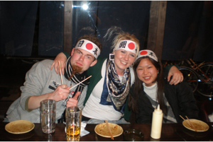 Henning and friends getting some dinner in Japan