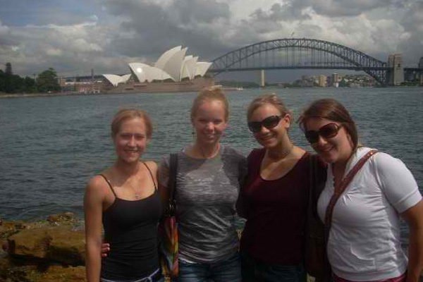 Sarah with some friends in Sydney