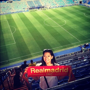 Valerie at a Real Madrid Soccer Game