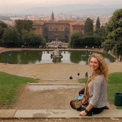 Katie at the Boboli gardens in Florence 