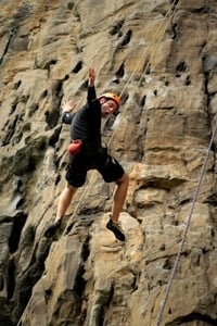 Chris Climb a Cliff