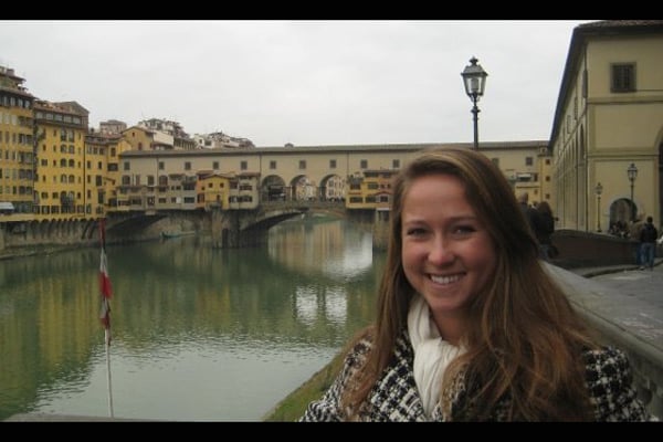 Meredith enjoying her time abroad, visiting Florence