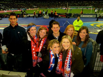 CEA students watching soccer