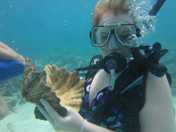 Elaine snorkeling in Australia