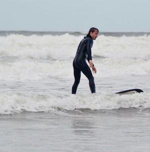 University of Canberra student surfing