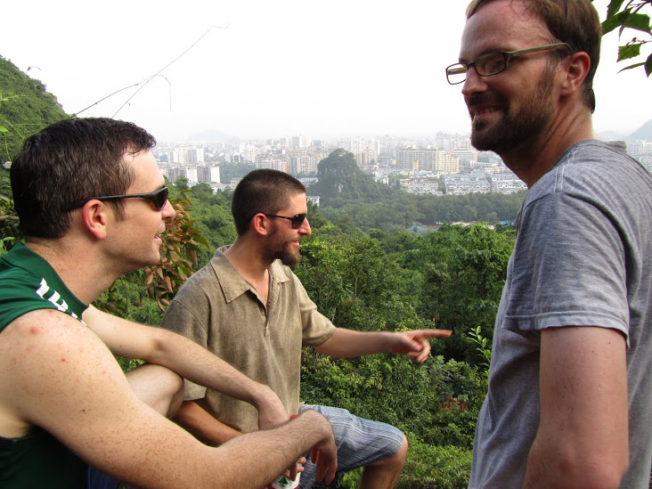 Eric and friends scaling the karst mountains of Guilin