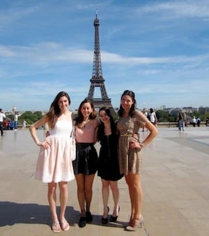 IES France students at Eiffel Tower