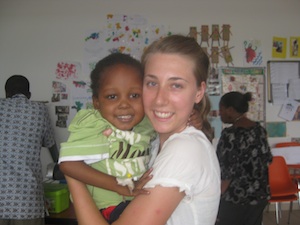 Woman with a child in Tanzania