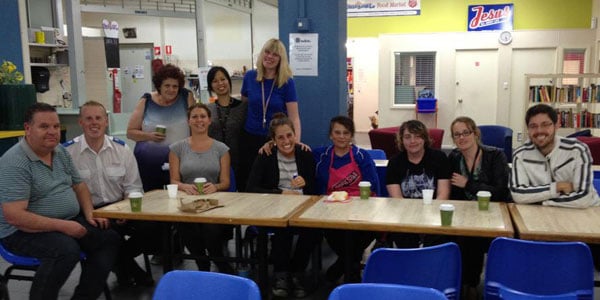 Lindsay and her co-workers at her internship in Australia