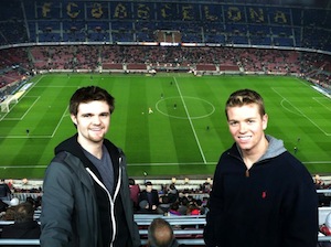 CISabroad Spain students at a soccer game