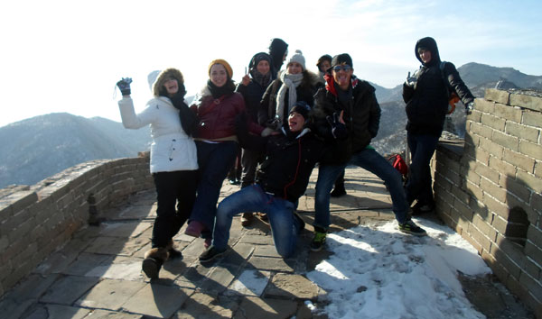 Jacqueline and friends at the Great Wall of China