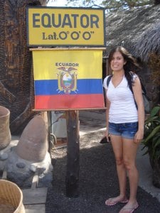 Maricely at the Equator line. 