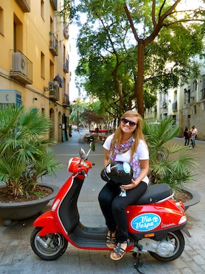 Abby on a Vespa in Spain!