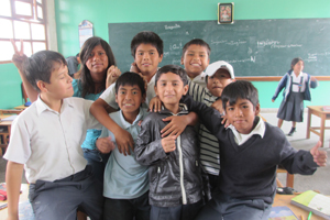 Local Peruvian children in classroom