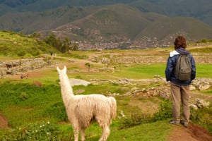 A volunteer exploring Peru