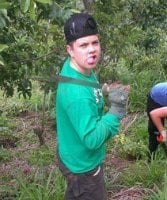 Working in the coffee fields.