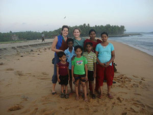 Eve visiting the beach in India