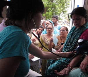 Maggie also did health care volunteering in India