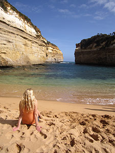 Taylor on a beautiful beach in Melbourne!