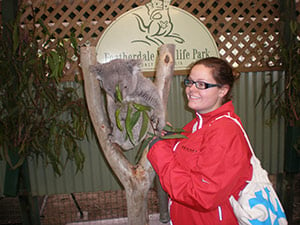 Tara makes friends with a koala in Australia!