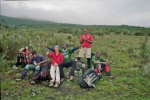 Lori and her guides on an epic adventure