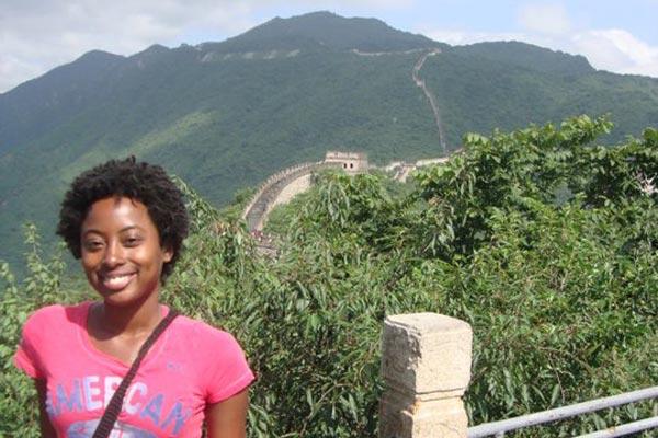 Brittany in front of the Great Wall of China