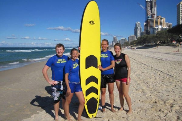 Marc with some friends after surfing in Australia