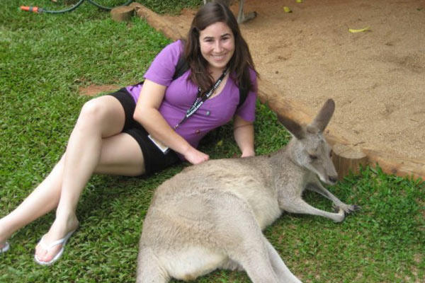 Loren lounging with one of Australia'a locals!