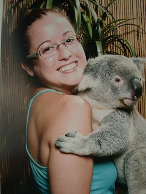 Kelsey holding a koala!