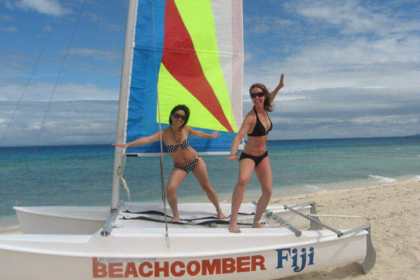 Cecilia combing the beaches of Fiji