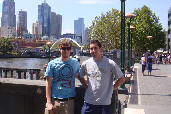 Dan and a friend in Melbourne, Australia