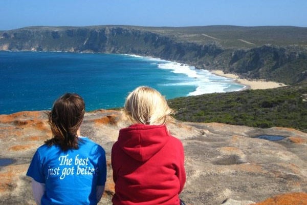 Danielle and a friend on Kangaroo Island