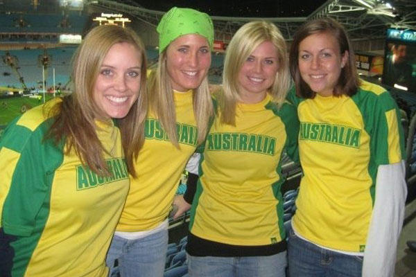 Danielle and friends at the Rugby World Cup