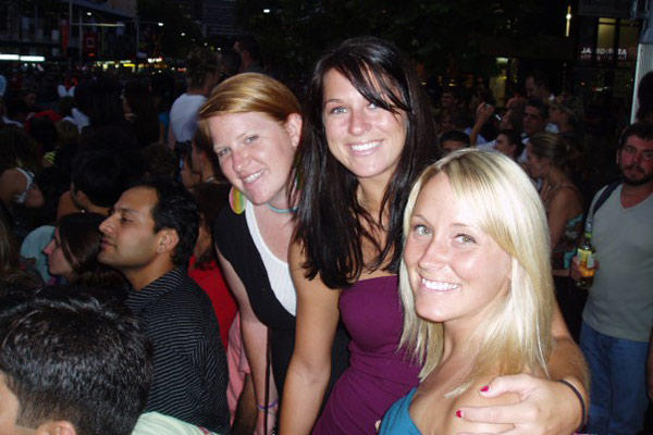 Cory, Nicole and Megan at Mardi Gras Parade in Sydney