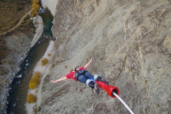 Cory bungy jumping in New Zealand!