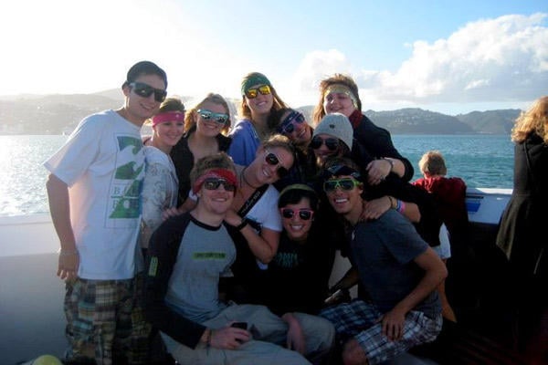 Colin with some friends in New Zealand