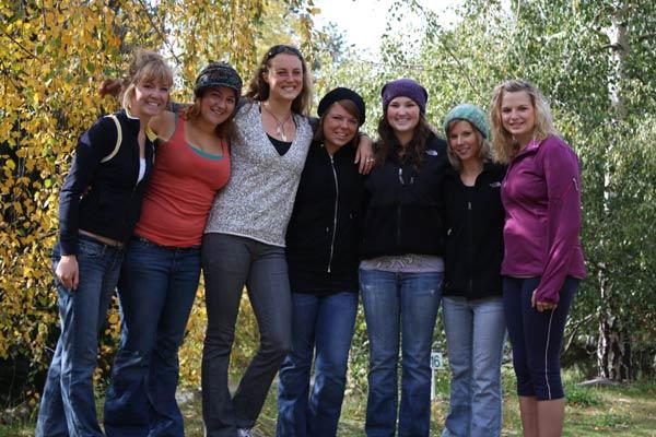 Kathleen and some friends in New Zealand