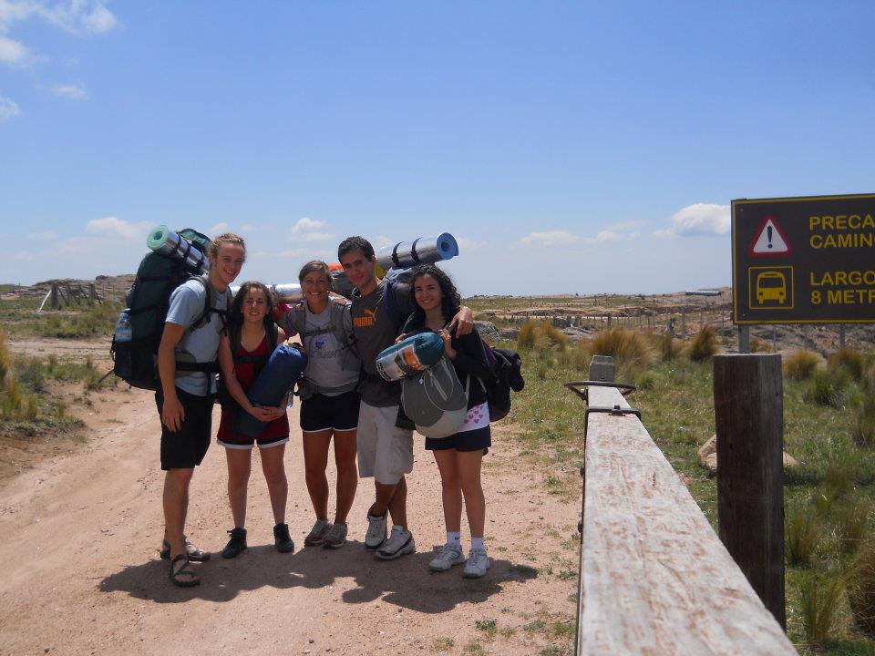 Gabrielle and friends on a hike in Argentina.