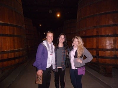 Aspen and friends at a wine cellar in Chile.