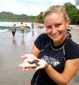 April on the beach in Costa Rica