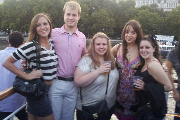 Jonathon with other AIFS students on a boat cruise