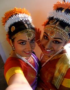 Dressed up for a Kuchipudi performance