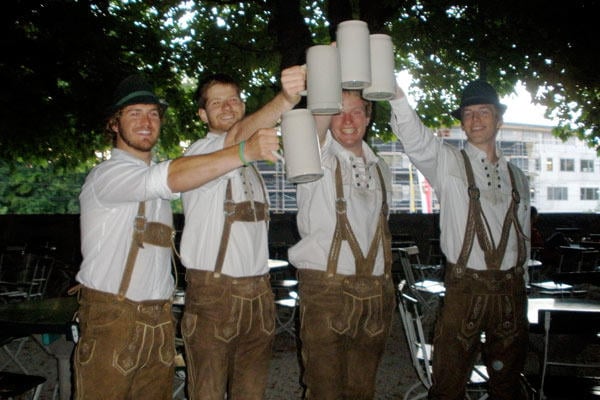 Robert and friends enjoying a beer in Austria!